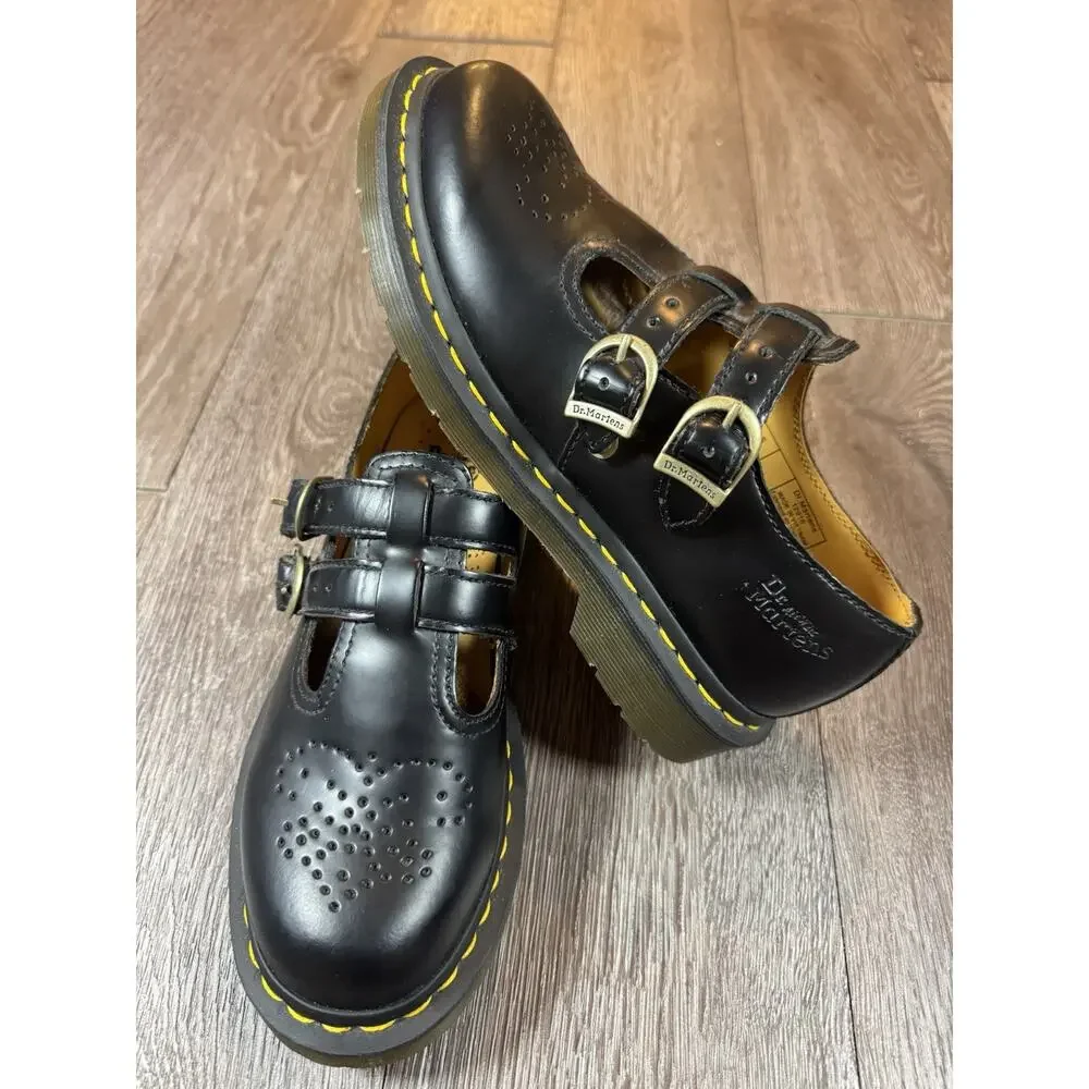 Dr. Martens 12916 Shoes Womens Size 7 Leather Double Strap Mary Jane Flats - Picture 2 of 13